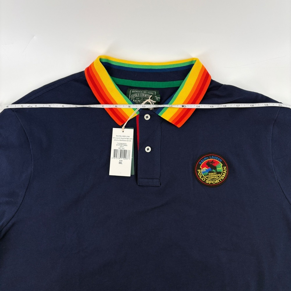 NWT Polo Ralph Lauren Polo Country Sportsman XXL Outdoor Rainbow Collar Navy - Picture 12 of 15